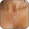 Cadena con Colgante de Circonita Nueva Moda Transfronteriza Europea y Americana Estilo Cadena Collar con Colgante Estilo Europeo Sencillo para Viajes Diario Joyería para Mujer