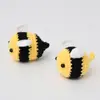 Pingente de Abelha Crochê Feito à Mão Acabado Lã Tricô Ornaments de Chaveiro de Casal Abelha Ornaments Tecidos Presente
