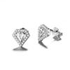 Aretes Corazón Completamente Incrustados con Diamantes, Plata 925, Aretes de Alta Gama con un Diseño de Nicho