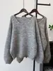 Top de punto suelto de alta gama, suave y ceroso, nuevo para Otoño e Invierno 2025, cuello en V, estilo perezoso, jersey interior de punto para mujer