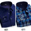 Camisa cálida al por mayor para hombres de mediana edad y mayores, top de otoño e invierno, papá, forro polar, gruesa, a cuadros, manga larga