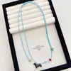 Colar Pingente de Cachorrinho Fofo para Mulheres, Novo Estilo, Cordão de Couro Puxável, Simples de Nicho, Acessórios de Corrente Longa Versátil para Clavícula para Mulheres