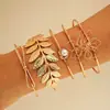 Moda Retro Transfronteriza Europea y Americana Pulseras en Capas Exageradas Geométricas Simples Patrón de Olas Flor Abierta Lisas