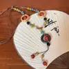 Novo Colar Estilo Chinês Retrô Étnico Design de Nicho Feminino Sensação de Alto Padrão Corrente de Lã Moda Versátil Acessórios Elegantes