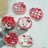 Botones de resina de manzana de cuatro agujeros con estampado colorido Componentes de accesorios DIY para suéteres y abrigos