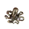 Pulpo macizo de latón hecho a mano, mascota de té, pulpo de boutique creativa, ocho lados, fortuna, cobre puro, juego de té para ceremonia del té, piezas