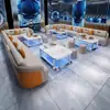 Conjunto de Sofá e Mesa de Centro de Luxo para KTV, Salas de Festa, Salas Privadas, Bares, Cinemas, Clubes de Entretenimento, Assentos em Booth em Forma de U e L