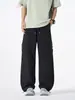 Pantalones Cargo Woodpecker para Hombre Holgados para Exterior Paracaidista Asalto Rectos Casual Versátiles Negros Deportivos Largos
