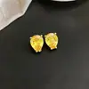 Pendientes de botón de oro real de 18k con circonita en forma de gota de agua, Lujo ligero, Moda de alta gama, Pendientes simples, Accesorios de pendientes versátiles de nicho para mujer