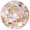 Adesivos de Gatinhos Fofos com Estampas Artísticas, 50/100 Peças, Adesivos Autoadesivos à Prova d'Água de Gatinhos e Filhotes Estilo Doodle para Diários