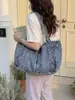 Bolso Casual de Lona, Bolso de Hombro de Mezclilla para Mujer, Bolso de Mano Casual de Gran Capacidad Estilo Japonés, Bolso de Tela Ligero de Moda para Mujer