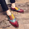 Sapatos Masculinos de Outono Color Block Bico Fino Pequenos de Couro Comércio Exterior Tamanho Grande Sapatos Individuais Sapatos Casuais para Exterior Sapatos Formais Modernos Sapatos Masculinos