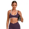 Sujetador deportivo cruzado con cuello halter y almohadillas en el pecho, cuello en U, colores contrastantes, para fitness, entrenamiento de Pilates, top deportivo 4583