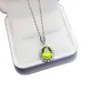 Venta al por mayor de fábrica Popular Colgante de Peridoto Natural Plata S925 Incrustado Piedra Principal 8*10 Joyería de Lujo Venta Directa de Fábrica