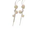Rama de Flor Sueño Flotante Pendientes Súper Hada con Circonita Brillante Color Rosa Pendientes Largos con Borla Lujo Ligero Pendientes Elegantes de Alta Gama para Mujer