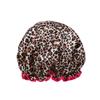 Gorro de ducha grande para mujer impermeable gorro de ducha doble capa gorro de ducha con anillo para el cabello cabello largo y grueso elástico reutilizable