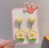 Nuevos Pendientes de Fruta de Dibujos Animados con Clip Sin Agujeros, Divertidos Pendientes de Celebridad de Internet, Pinzas para el Pelo de Flequillo de Gato de Dibujos Animados para Niños al por Mayor