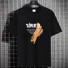 Camiseta de Verano de Manga Corta Transfronteriza para Hombre, Cuello Redondo, Top Moderno con Estampado Estilo Ins, Talla Grande Versátil de Media Manga para Hombre, Camiseta Base