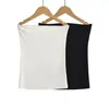 5060-26 Estilo Primavera Ins Estilo Garota Popular Tubinho de Topo Reto Sexy Sem Alças com Bojos e Lindo Design nas Costas