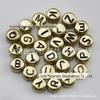 4 * 7mm fundo de ouro preto plana letra contas DIY pulseira infantil beads material 100/bag