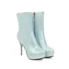 Botas de combate ligeras para mujer para otoño e invierno, botas de cuero impermeables de plataforma de corte bajo con punta redonda y cremallera lateral, botas versátiles de talla grande para mujer