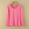 Ropa de algodón para mujer de otoño, suéter de algodón fino para usar como capa base, otoño e invierno, suéter de manga larga térmica, top térmico de cuello redondo