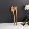 Horquilla de Estilo Chino de Alta Gama, Borlas de Sándalo con Hilo Dorado, Accesorio Tradicional para el Cabello Hanfu, Doble Horquilla Vintage para Mujeres, Borlas Hanfu