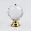 Color 30mm Tirador de Cristal Estilo Europeo para Armario Cajón Gabinete Puerta Tirador de Wenzhou Agujero Único Ferretería para Muebles Color Transparente