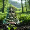 Estatua de Meditación Diosa Verde de la Naturaleza Acrílica Transfronteriza Decoración de Césped Exterior Accesorios de Decoración de Patio