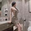 Lingerie Sexy Transparente Decote V Profundo Saia Quadril Líder de Dança de Boate Sexy Slim Uniforme Tentação Apaixonada Camisola 1263