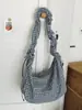 Bolso Luna de Cuadros Plegados Retro Japonés Bolso de Lona de Moda Ins Bolso Cruzado de Empanada Bolso de Hombro de Nicho Bajo el Brazo