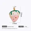 Pingente Criativo Colorido de Aço Inoxidável com Gotejamento de Óleo Padrão de Frutas e Animais Acessórios de Colar Artesanais DIY Modernos e Requintados