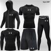 Traje esportivo transfronteiriço masculino para fitness, calça legging de secagem rápida, seda gelada, equipamento de corrida, traje para corrida matinal, traje de treino para basquete, atletismo