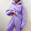 2026 Comércio Exterior Transfronteiriço Roupas Europeias e Americanas para Mulheres, Novo Estilo de Verão, Moletom com Capuz Esportivo Liso, Conjunto Casual de Duas Peças