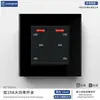 Zanpai tomada embutida grande África do Sul uma saída redonda três furos 16A alta potência com USB tipo-c 20W carregamento rápido tomada indiana