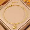 Pulseras de Acero Inoxidable Transfronterizas Europeas y Americanas, Pulseras para Mujer con Combinación de Corazón, Estrella de Cinco Puntas y Chile, Regalo para Mejor Amiga, Pulsera Chapada en Oro