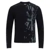 Camiseta de Manga Larga Base Estilo Retro Americano con Patrón Floral Gótico Vertical Union Jack Desgastado