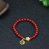 Pulsera de cinabrio natural hecha a mano con cuentas arena dorada púrpura de alto sentido regalo de cumpleaños pulsera de cinabrio para mujer al por mayor