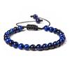 Pulseira Feminina Popular de Pedras Naturais Olho de Tigre 6mm da Amazon, Pulseira com Pingentes Tecida à Mão, Venda Quente