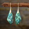 Pendientes de botón de piedra natural bohemios nuevos transfronterizos, pendientes de joyería retro populares europeos y americanos, joyería al por mayor