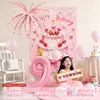 Feliz Cumpleaños Niña 10º Cumpleaños Póster Tela Colgante Fondo Banner Escena Decoración Accesorios Fondo Fotográfico Ceremonial