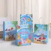 Bolsa de Regalo Playa Tiburón Bolsa de Papel Kraft Portátil Bolsa de Papel de Regalo Fiesta Cumpleaños Recepción Bolsa de Regalo Fábrica en stock