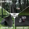 Poncho Impermeable Tres en Uno de Comercio Exterior Lona de Mochila Exterior Transfronteriza para Montañismo Poncho Portátil de una Pieza para Adultos
