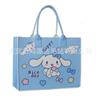 Bolsa de fieltro con estampado de sublimación de Kuromi transfronteriza, bolsa de mano informal de moda de dibujos animados para estudiante, todo a juego, para almacenamiento