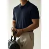 [Liquidação/Sem Trocas ou Devoluções] Camisa Polo Leve e Respirável de Lyocell Tencel para Homem, Manga Curta Casual