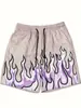 Shorts de Praia Masculino Respirável e Amigo da Pele Verão Novo Estilo Graffiti de Anjo Impressão 3D Malha Solto Confortável Casual