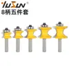 Yusheng bearing es juego de 5 piezas de fresa semicircular de 8 mangos para fresadora de carpintería 5 fresas de bola máquina de recorte y grabado de palos de madera