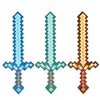 Pico de Diamante Seleccionado Cuidadosamente Espada Juguete Arma Espada de Rejilla Brillante Juego Mc Mini Mundo Mosaico Espada Brillante Agua