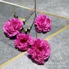 Nova flor de hibisco e peônia com 4 cabeças flor artificial fileira de flores de casamento decoração de casa fundo para fotografia