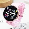Reloj Electrónico LED para Pareja a la Moda Cool Círculo Bicolor Océano Estudiante Deportes Moda Redondo